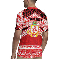 Personalised Kolisi Tonga College Atele Rugby Jersey Polynesian Ngatu Tribal