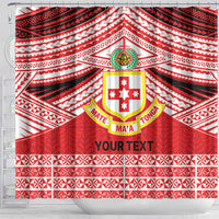 Personalised Kolisi Tonga College Atele Shower Curtain Polynesian Ngatu Tribal