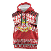 Personalised Kolisi Tonga College Atele Sleeveless Hoodie Polynesian Ngatu Tribal - Polynesian Pride