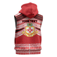 Personalised Kolisi Tonga College Atele Sleeveless Zip Hoodie Polynesian Ngatu Tribal LT9 - Polynesian Pride