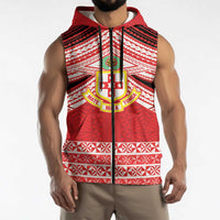 Personalised Kolisi Tonga College Atele Sleeveless Zip Hoodie Polynesian Ngatu Tribal LT9 - Polynesian Pride