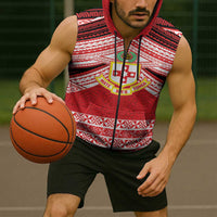 Personalised Kolisi Tonga College Atele Sleeveless Zip Hoodie Polynesian Ngatu Tribal LT9 - Polynesian Pride