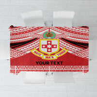 Personalised Kolisi Tonga College Atele Tablecloth Polynesian Ngatu Tribal LT9 Red - Polynesian Pride