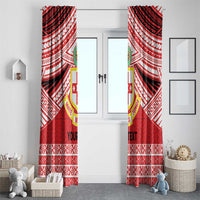 Personalised Kolisi Tonga College Atele Window Curtain Polynesian Ngatu Tribal LT9 - Polynesian Pride