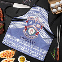 Personalised Tonga Apifoou College Apron Polynesian Ngatu Tribal LT9 Blue - Polynesian Pride