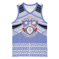 Personalised Tonga Apifoou College Basketball Jersey Polynesian Ngatu Tribal LT9 Unisex Blue - Polynesian Pride