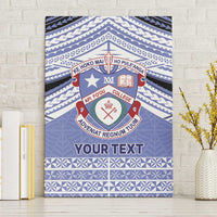 Personalised Tonga Apifoou College Canvas Wall Art Polynesian Ngatu Tribal LT9 Without Frame Blue - Polynesian Pride