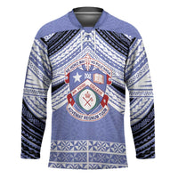 Personalised Tonga Apifoou College Hockey Jersey Polynesian Ngatu Tribal LT9 Unisex Blue - Polynesian Pride