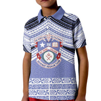 Personalised Tonga Apifoou College Kid Polo Shirt Polynesian Ngatu Tribal
