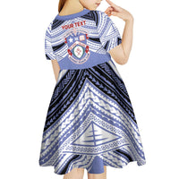 Personalised Tonga Apifoou College Kid Short Sleeve Dress Polynesian Ngatu Tribal LT9 - Polynesian Pride