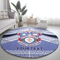 Personalised Tonga Apifoou College Round Carpet Polynesian Ngatu Tribal