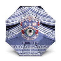 Personalised Tonga Apifoou College Umbrella Polynesian Ngatu Tribal LT9 One Size Folded 11.42 inch Opened Diameter 37.4 inch Blue - Polynesian Pride