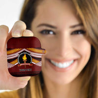 Personalised Tonga Beulah College AirPods Case Polynesian Ngatu Tribal LT9 Red - Polynesian Pride