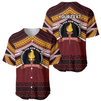 Personalised Tonga Beulah College Baseball Jersey Polynesian Ngatu Tribal
