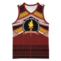 Personalised Tonga Beulah College Basketball Jersey Polynesian Ngatu Tribal LT9 Unisex Red - Polynesian Pride