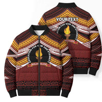 Personalised Tonga Beulah College Bomber Puffer Jacket Polynesian Ngatu Tribal LT9 - Polynesian Pride