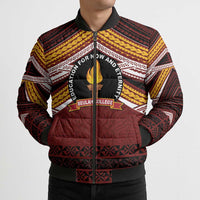 Personalised Tonga Beulah College Bomber Puffer Jacket Polynesian Ngatu Tribal LT9 - Polynesian Pride