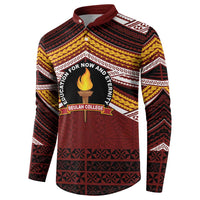 Personalised Tonga Beulah College Button Sweatshirt Polynesian Ngatu Tribal LT9 - Polynesian Pride