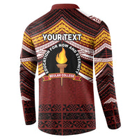 Personalised Tonga Beulah College Button Sweatshirt Polynesian Ngatu Tribal LT9 - Polynesian Pride