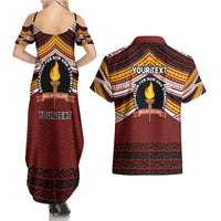 Personalised Tonga Beulah College Couples Matching Summer Maxi Dress and Hawaiian Shirt Polynesian Ngatu Tribal LT9 - Polynesian Pride