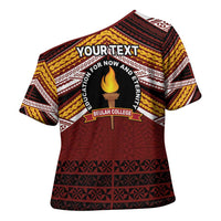 Personalised Tonga Beulah College Cross Shoulder Shirt Polynesian Ngatu Tribal LT9 - Polynesian Pride
