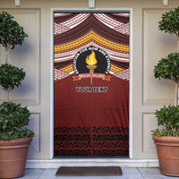Personalised Tonga Beulah College Door Cover Polynesian Ngatu Tribal LT9 Red - Polynesian Pride
