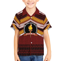 Personalised Tonga Beulah College Family Matching Off The Shoulder Long Sleeve Dress and Hawaiian Shirt Polynesian Ngatu Tribal