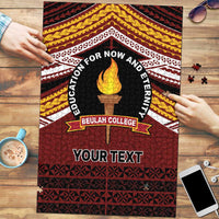 Personalised Tonga Beulah College Puzzle Polynesian Ngatu Tribal LT9 Red - Polynesian Pride