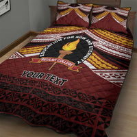 Personalised Tonga Beulah College Quilt Bed Set Polynesian Ngatu Tribal