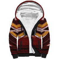 Personalised Tonga Beulah College Sherpa Hoodie Polynesian Ngatu Tribal LT9 Unisex Red - Polynesian Pride