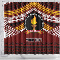 Personalised Tonga Beulah College Shower Curtain Polynesian Ngatu Tribal