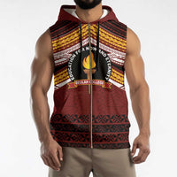 Personalised Tonga Beulah College Sleeveless Zip Hoodie Polynesian Ngatu Tribal - Polynesian Pride