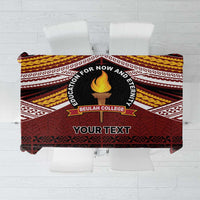 Personalised Tonga Beulah College Tablecloth Polynesian Ngatu Tribal LT9 Red - Polynesian Pride