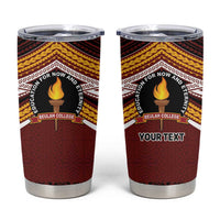 Personalised Tonga Beulah College Tumbler Cup Polynesian Ngatu Tribal