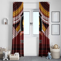 Personalised Tonga Beulah College Window Curtain Polynesian Ngatu Tribal LT9 - Polynesian Pride