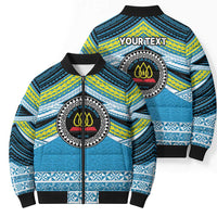 Personalised Tonga Lavengamalie College Bomber Puffer Jacket Polynesian Ngatu Tribal LT9 - Polynesian Pride