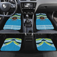 Personalised Tonga Lavengamalie College Car Mats Polynesian Ngatu Tribal LT9 Set 4pcs Blue - Polynesian Pride