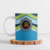Personalised Tonga Lavengamalie College Ceramic Mug Polynesian Ngatu Tribal LT9 Blue - Polynesian Pride