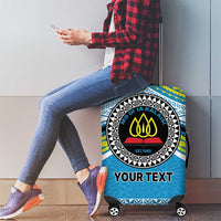 Personalised Tonga Lavengamalie College Luggage Cover Polynesian Ngatu Tribal