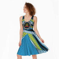 Personalised Tonga Lavengamalie College Midi Dress Polynesian Ngatu Tribal - Polynesian Pride