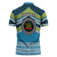 Personalised Tonga Lavengamalie College Zipper Polo Shirt Polynesian Ngatu Tribal LT9 - Polynesian Pride