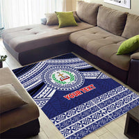 Personalised Tonga Sia'atoutai Theological College Area Rug Polynesian Ngatu Tribal