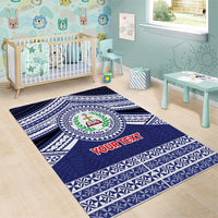 Personalised Tonga Sia'atoutai Theological College Area Rug Polynesian Ngatu Tribal