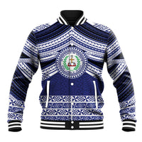 Personalised Tonga Sia'atoutai Theological College Baseball Jacket Polynesian Ngatu Tribal LT9 Unisex Blue - Polynesian Pride