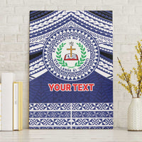 Personalised Tonga Sia'atoutai Theological College Canvas Wall Art Polynesian Ngatu Tribal LT9 Without Frame Blue - Polynesian Pride