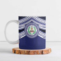 Personalised Tonga Sia'atoutai Theological College Ceramic Mug Polynesian Ngatu Tribal LT9 Blue - Polynesian Pride
