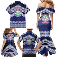 Personalised Tonga Sia'atoutai Theological College Family Matching Mermaid Dress and Hawaiian Shirt Polynesian Ngatu Tribal