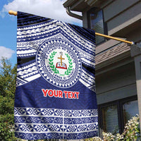Personalised Tonga Sia'atoutai Theological College Garden Flag Polynesian Ngatu Tribal
