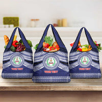 Personalised Tonga Sia'atoutai Theological College Grocery Bag Polynesian Ngatu Tribal LT9 3-pack One Size Blue - Polynesian Pride