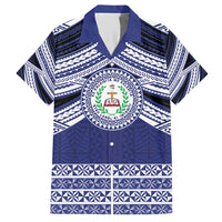 Personalised Tonga Sia'atoutai Theological College Hawaiian Shirt Polynesian Ngatu Tribal LT9 Blue - Polynesian Pride